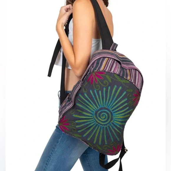 Hand Embroidery Boho Backpack - Picture 2 of 2